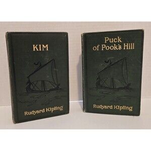 RARE 1st USA Editions Rudyard Kipling "KIM" 1901 and "PUCK OF POOH HILL" 1906